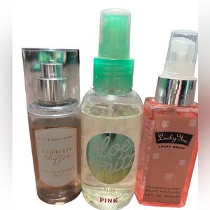 2 body sprays and one aloe facial mist